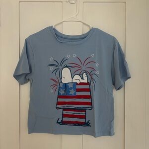 Love Tribe Light Blue Snoopy Fireworks Tee